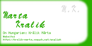 marta kralik business card